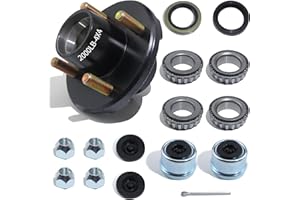 LUXTRKSTO Trailer Hubs Kit 4 Lug 4" for 2000Lb 4x4 Trailer Axle Kit Fits 1" and 1-1/16" Straight Spindle 1 Set