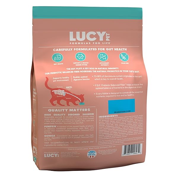 LUCY PET PRODUCTS LUCY PET CAT SALMON, PUMPKIN, & QUINOA 10LB
