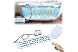 Portable Spa Bubble Bath Massager, Spa Bath Mat with Remote Control, Baths Bubble Machine for Tub, Adjustable 6-Speed with Pi