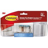Command Clear Medium Caddy with Clear Strips, 1 Caddy, 4 Strips | Command Strips Caddy For Spices, Tea, Nail Polish, Use In Kitchen Or Vanity Cabinets, Sticks To Painted Walls, Tile, Wood
