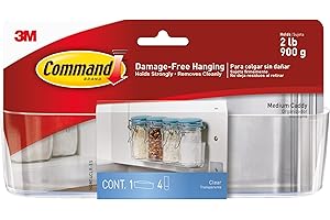 Command Clear Caddy, Medium, 1-Caddy, 4-Strips (HOM14CLR-ES)