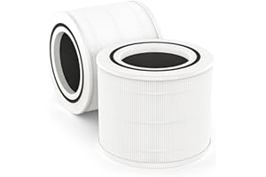 2-pack Core 300/300s Replacement Filter, Compatible with LEVOIT Core 300 Air Purifier, 3 Stages HEPA Filter, Compare Part# Co