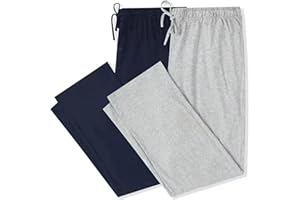U2SKIIN 2 Pack Mens Pajama Pants Soft, Lightweight Lounge Pant with Pockets Sleep Pj Bottoms for Men