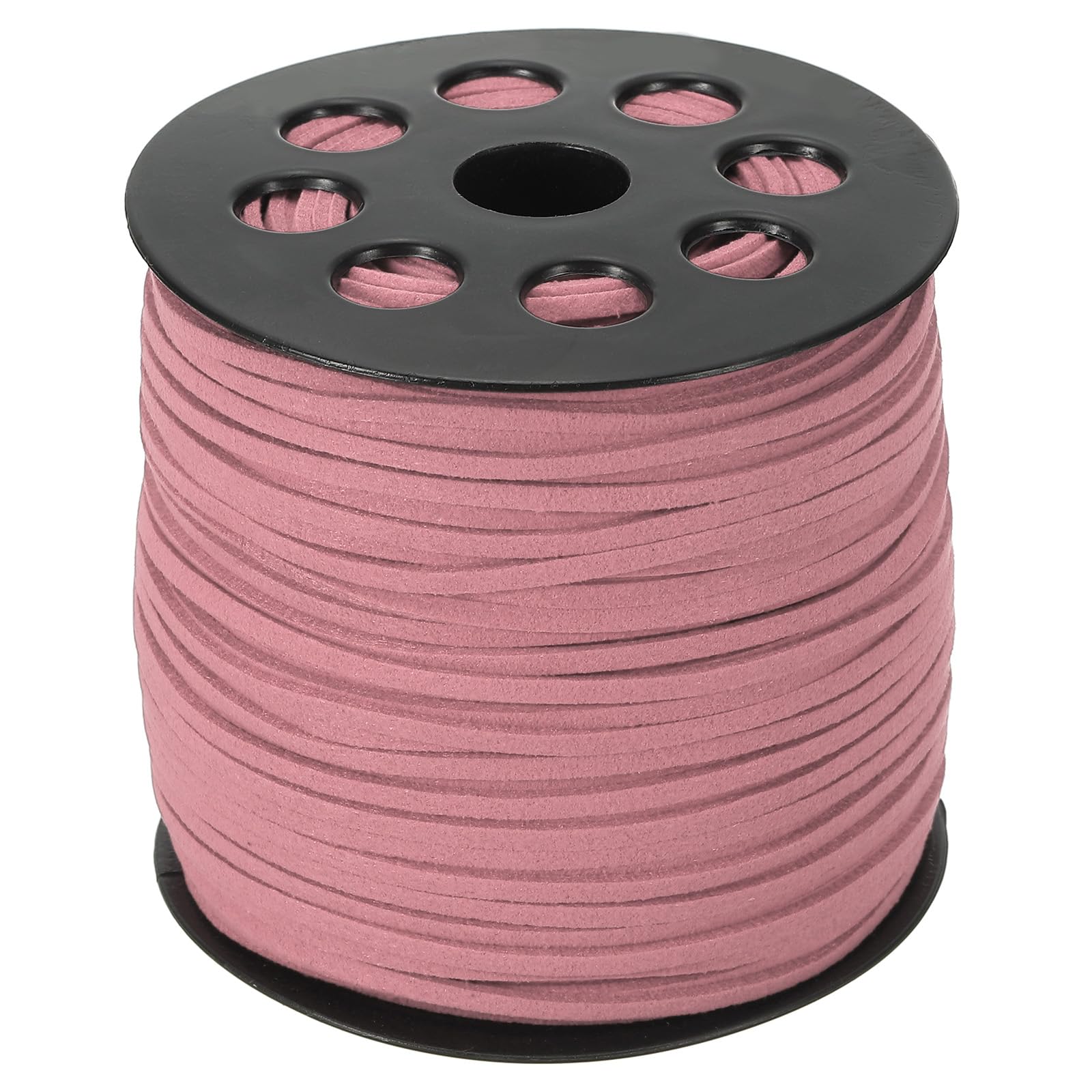 PATIKIL Suede Leather Cord 2.5mm 98 Yard, Faux Suede Cord Flat Leather String with Roll Spool for Necklace Bracelet Beading Jewelry Making, Korean Pink