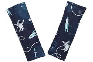 CULCLENDY Car Seat Strap Pad, Car Seat Strap Cover, Car Seat Neck Cover, Baby Strap Pad, Baby Neck Pad, Car Seat Belt Cover, Car Seat Belt Pad, Boy Girl Newborn Infant Toddler Belt Neck Cover Pad (Astronaut)