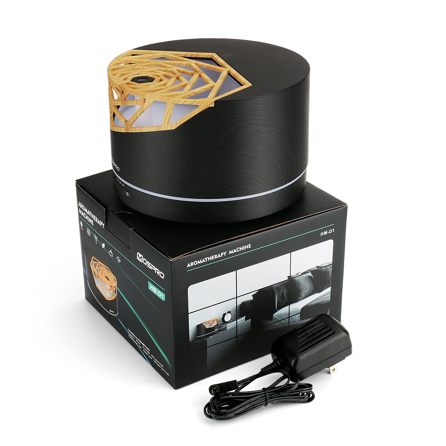 MOSPRO Essential Oil Diffuser, 400ml Aromatherapy Diffuser Ultrasonic Cool Mist Humidifier with Adjustable Mist Mode, Waterless Auto Shut-off for Yoga Spa Home Office Study