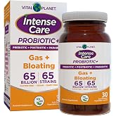 Vital Planet - Intense Care Gas &amp; Bloating Probiotics, Prebiotics, Postbiotics, Parabiotics, 4-in-1 Refrigerated Supplement for Adults, 65 Billion CFU, 65 Strains, Digestive and Immune, 30 ct