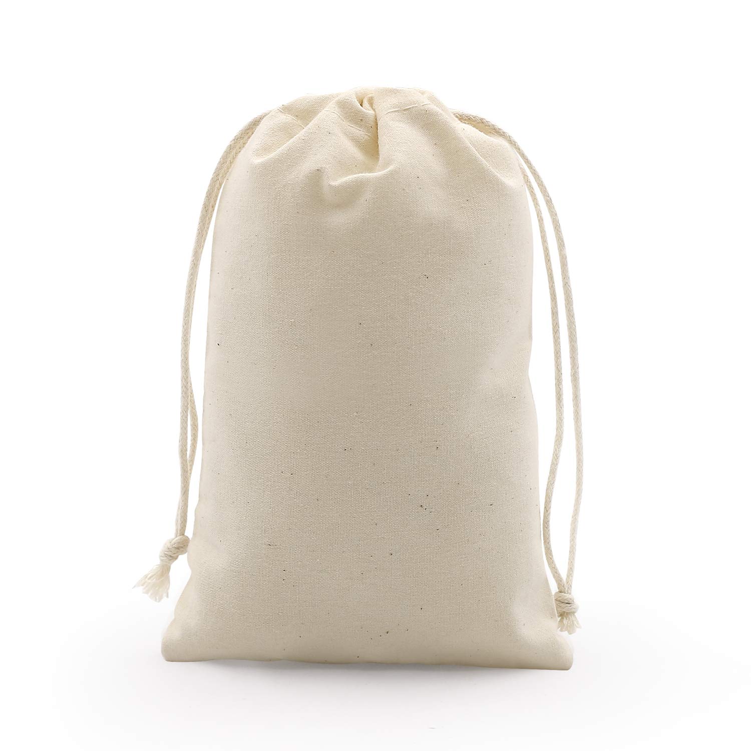 SumDirect 20Pcs Cotton Muslin Bags, Small White Cotton Bag with Drawstring Reusable Packing Storage Bags for Wedding, Party, Birthday (10x15cm)