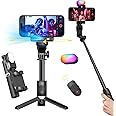 AOCHUAN Gimbal Stabilizer for Smartphone, 4 in 1 Phone Gimbal w/360° Rotation for iPhone/Andriod Sefie Stick Tripod w/Auto Face Tracking and Wireless Remote for TIK Tok YouTube Vlogging-M1 Pro Black