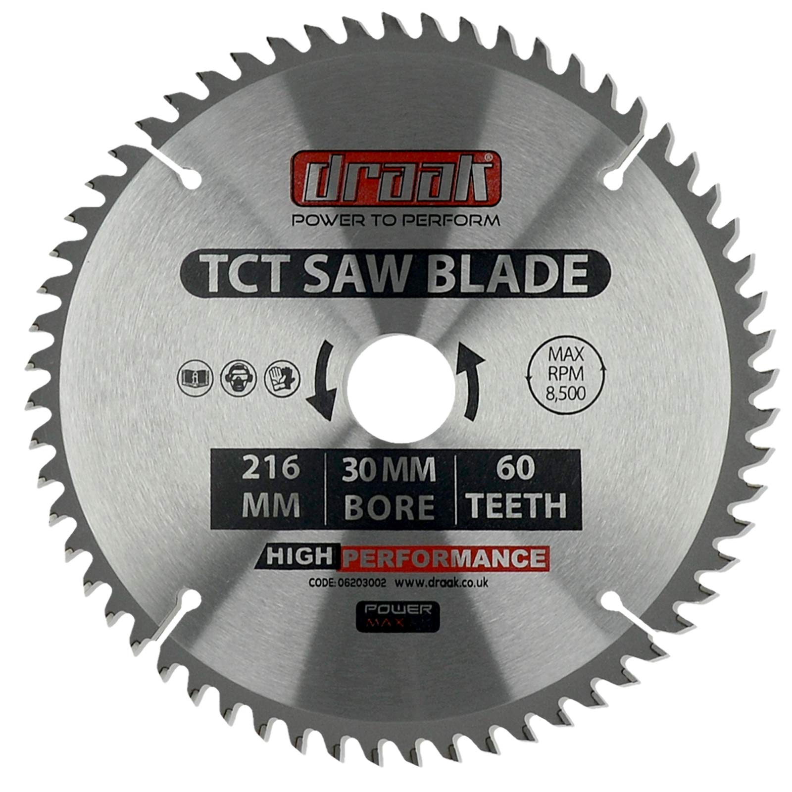 Draak TCT Circular Saw Blade Wood Cutter 216 x 30 x 40 Teeth Carbide for Wood Cutting Woodworking