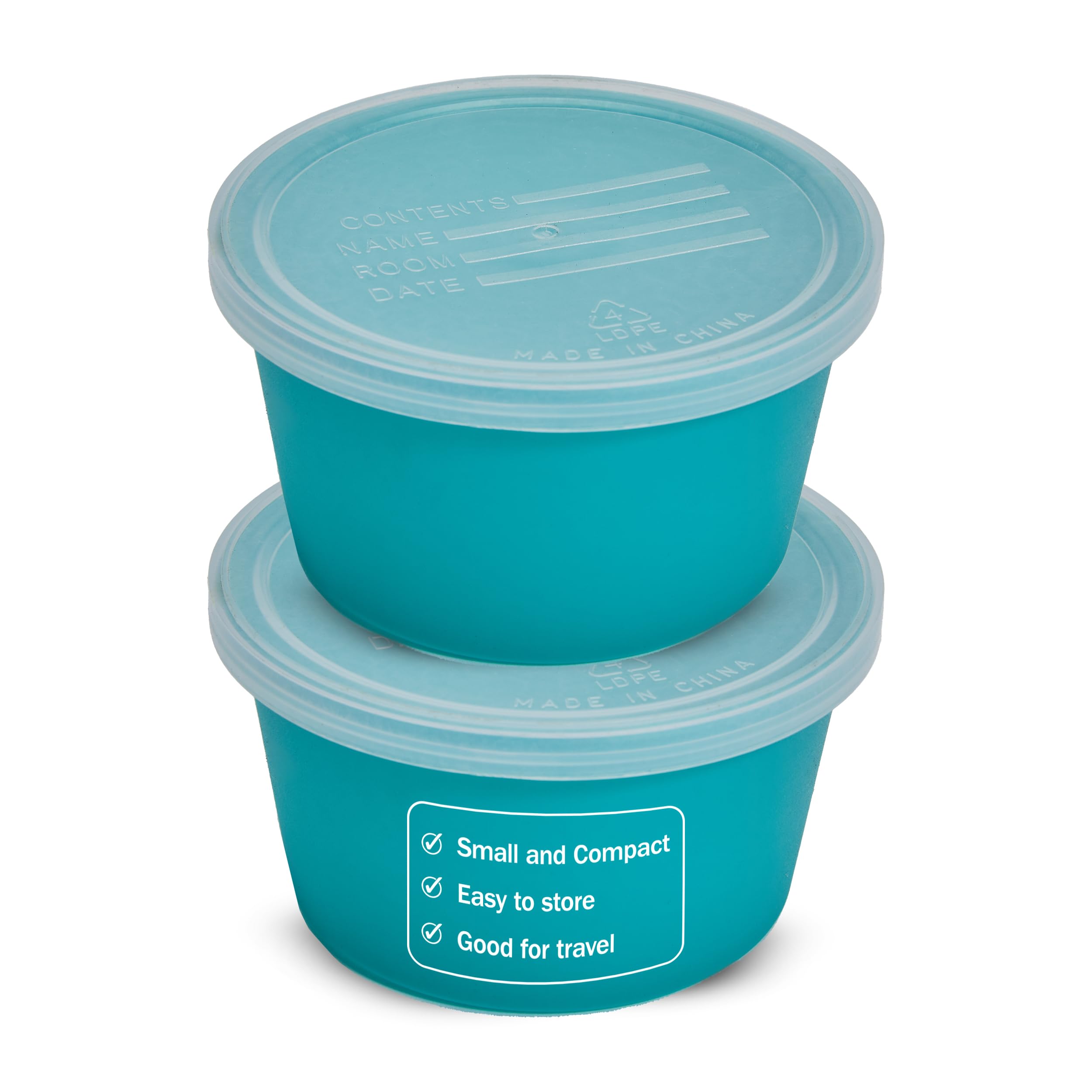 Photo 1 of Denture Cup with Lid - Pack of 2 Denture Cases - Retainer and False Teeth Container Bath for Travel, Nursing Home, and Hospital Use