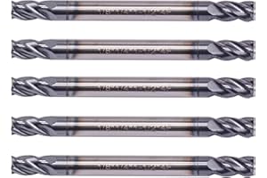 BestParts 5pcs 1/8" Solid Carbide Square End Mills - Double End - AlTiN Coated, 4 Flute, 35 Degree Helix, 1/8" Cutting Diameter, 1/8 inch Shank Diameter, 1/4" Length of Cut, 1-1/2" Overall Length