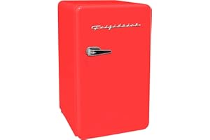 FRIGIDAIRE EFR372-RED 3.2 Cu Ft Red Retro Compact Rounded Corner Premium Mini Fridge