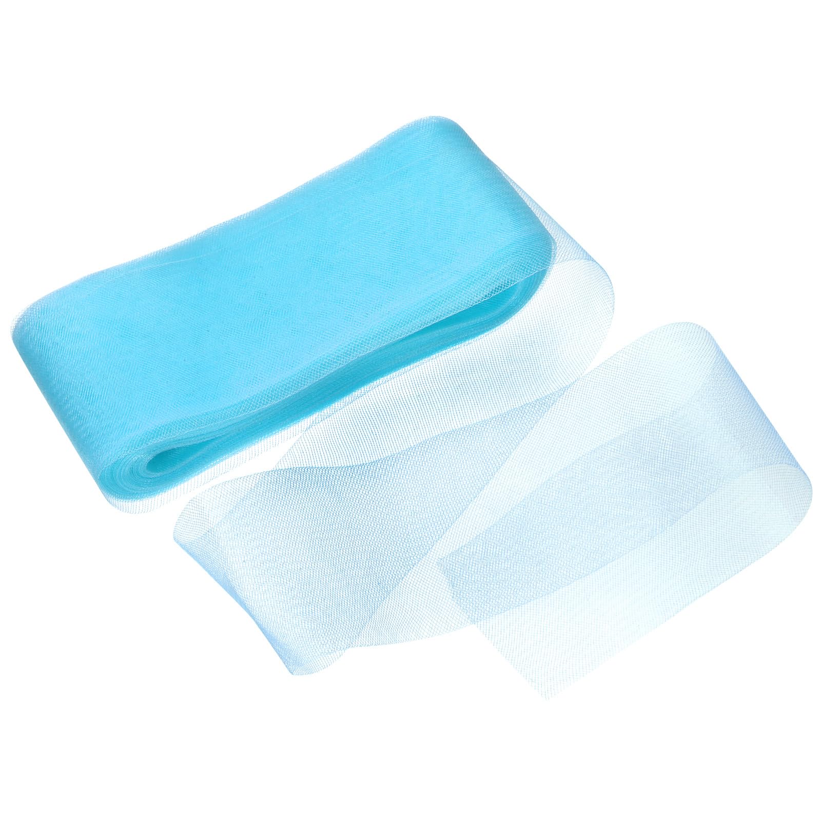 M METERXITY Stiff Horsehair Braid 4 Inch Wide 50 Yards Soft Polyester Horsehair Braid Roll for Wedding Dress/Dance Formal Dress Accessories/Skirt Boning Sewing Shaping [Light Blue]