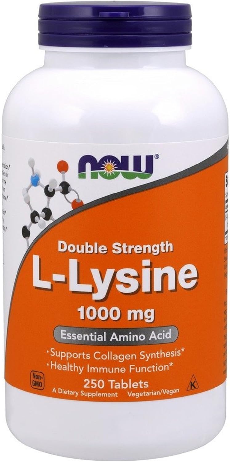 NOW LLysine 1000 mg Double Strength,250 Tablets Health