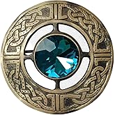 AAR Men's Kilt Brooch Pin Stones Scottish Fly Plaid Celtic Antique Plated Norse Vintage Jewelry