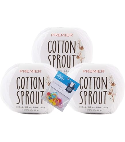 Premier Yarns Home Cotton MLT STR Cream Stripe | Medium Weight Cotton Blend Yarn For Knitting C 440608