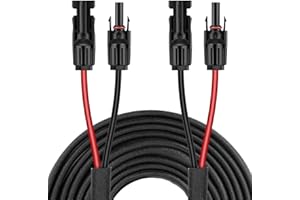 Geosiry 50FT 10AWG Solar Panel Extension Cable, Solar Extension Cable with Female and Male Connectors, Solar Cable for Solar Panels, Charge Controllers (10AWG, 50FT)