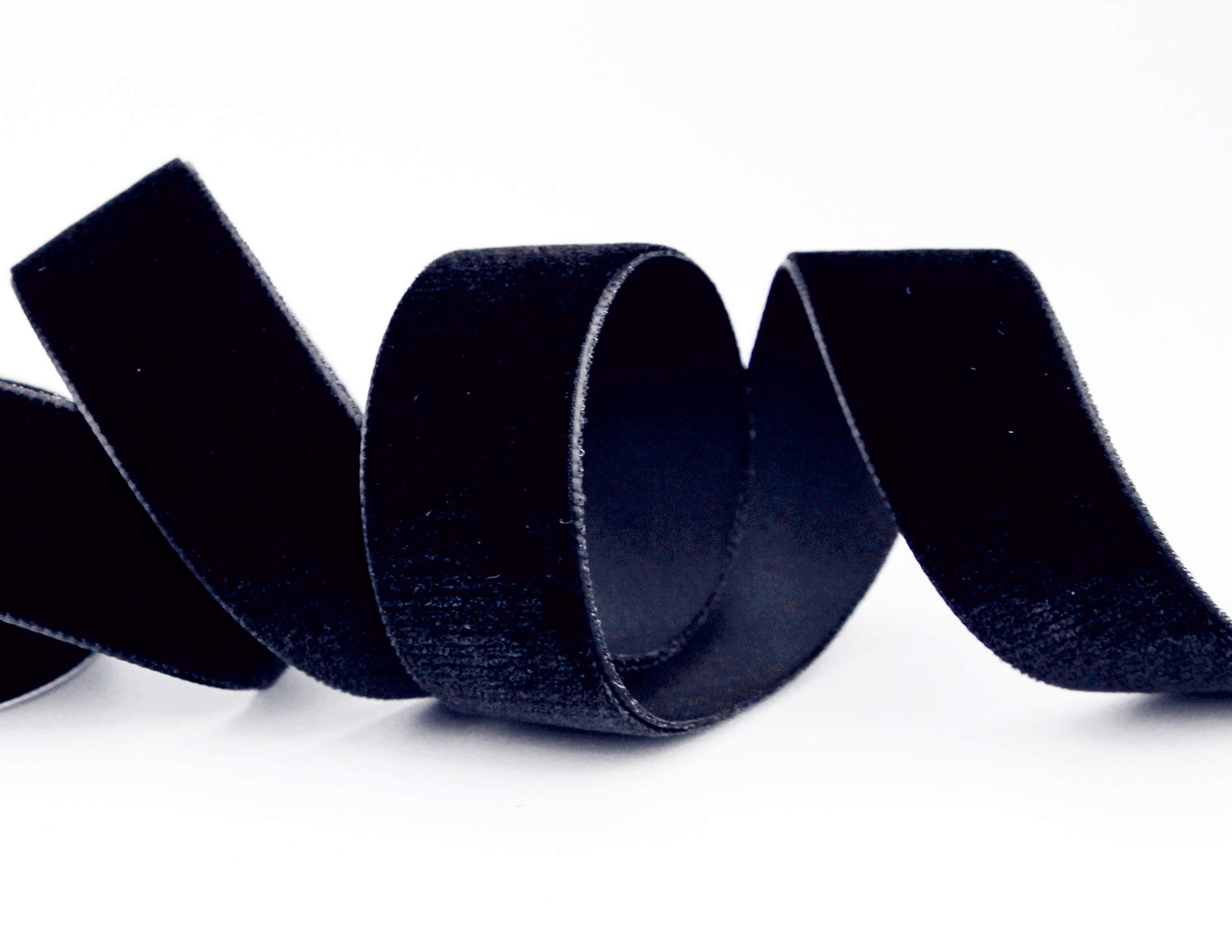 finemark 3 m x 22 mm Velvet Ribbon Night Blue (638) Decorative Ribbon Velour One Sided Velvet Fixed Edge Velvet Ribbon for Sewing Decorating