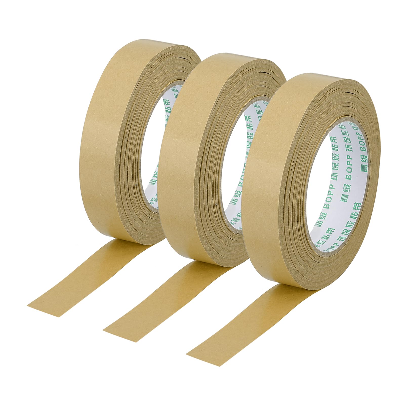 PATIKIL 0.9" x 55 Yards Brown Packing Tape, 3 Roll Heavy Duty Kraft Tape Paper Gummed Tape for Sealing Cardboard Carton Boxes, Shipping, Moving, Masking