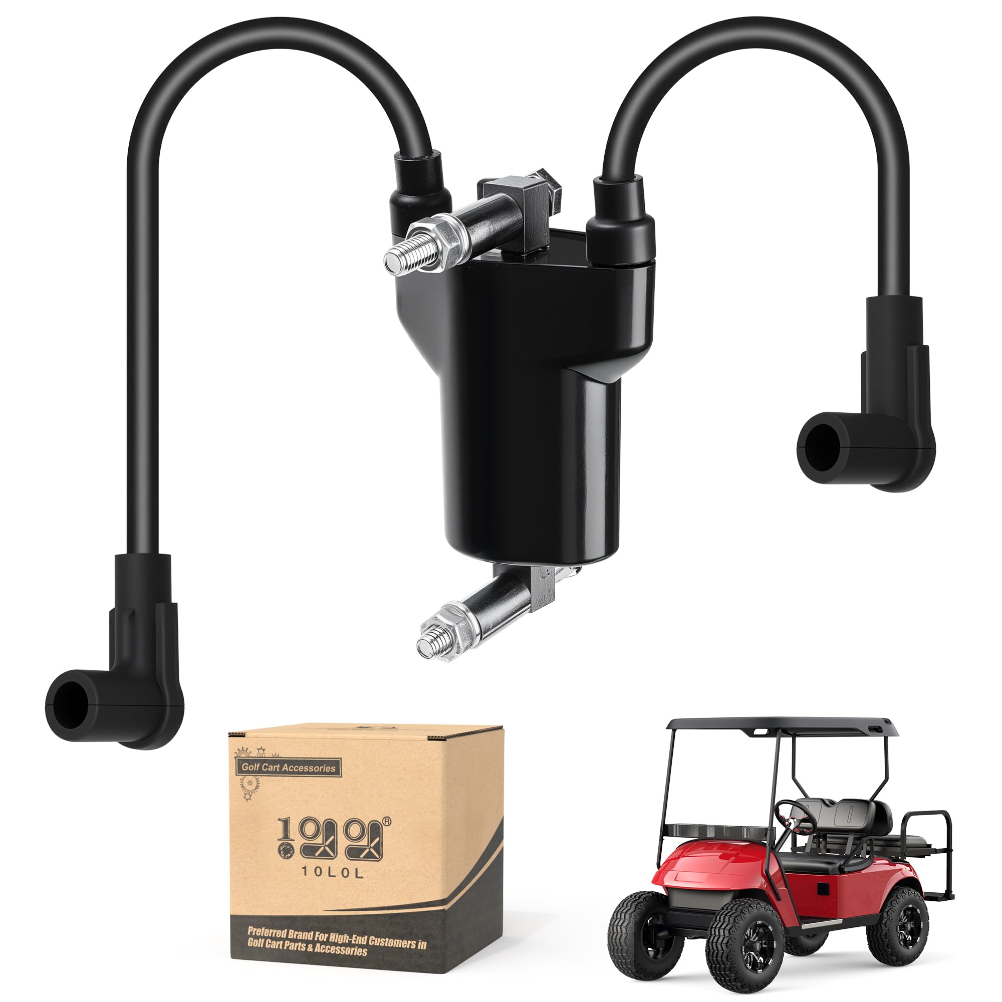 Photo 1 of 10L0L Dual Ignition Coil for EZGO TXT, Medalist, Marathon 4 Cycle Gas Golf Cart 1991-2002, Replace OEM 26652-G01 EPIGC103