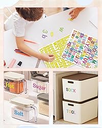 Uniclife 10 Sheets Letter Stickers, 1260 Pcs