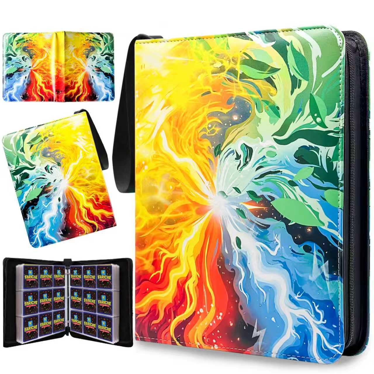 Photo 1 of Trading Card Binder for TCG Cards, 9-Pocket Portable Card Collector Ablum Holder Book Fits 900 Cards with 50 Removable Sleeve, Waterproof BKM Card Binder Display Storage Carrying Cases for TCG-Storm