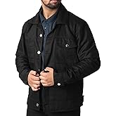 MUKHTALIF Black Denim Jacket Mens | Lightweight Trucker Jean Jacket For Men