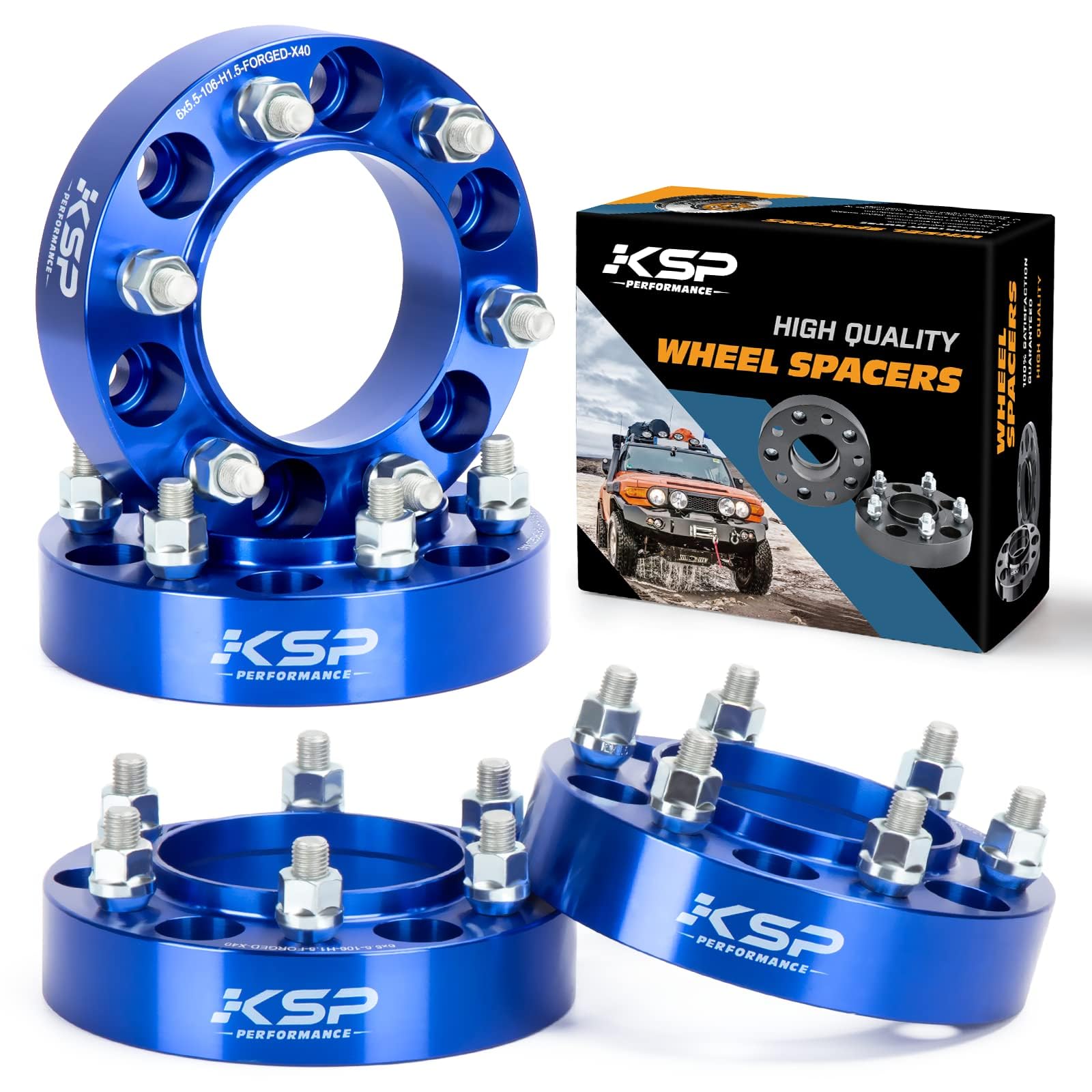 Photo 1 of KSP 6x5.5 Wheel Spacer Compatible with Toyota Tacoma 4Runner FJ Cruiser Tundra Sequoia, 1.5 inch 6x139.7mm 6 Lug Hub Centric Wheel Spacers with 106mm Bore 12x1.5 Studs for GX460 GX470, Set of 4
