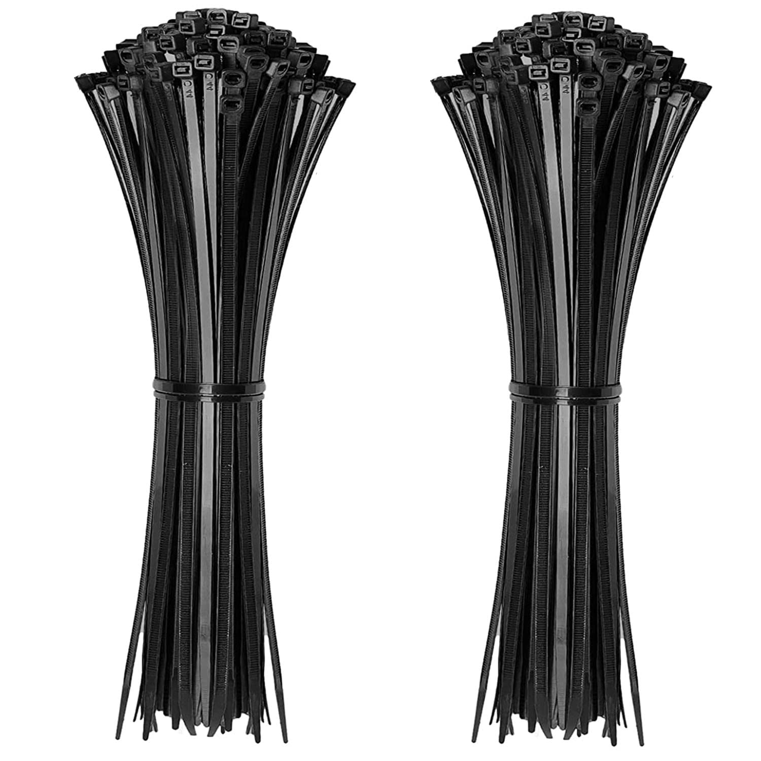 ATETEO Black Cable Ties, 200mm x 2.5mm, Pack of 200, Premium Nylon Zip Ties, Multi-Purpose Plastic Tie Wraps, Secure Self-Locking Mechanism, for Home, Garden, Office and DIY