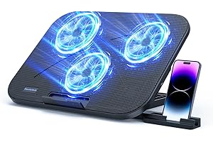 Aisunkutech Laptop Cooling Pad, Laptop Cooler 3 Fans for 12-17 Inch Laptops, Height Adjustable Laptop Cooling Stand with 2 US