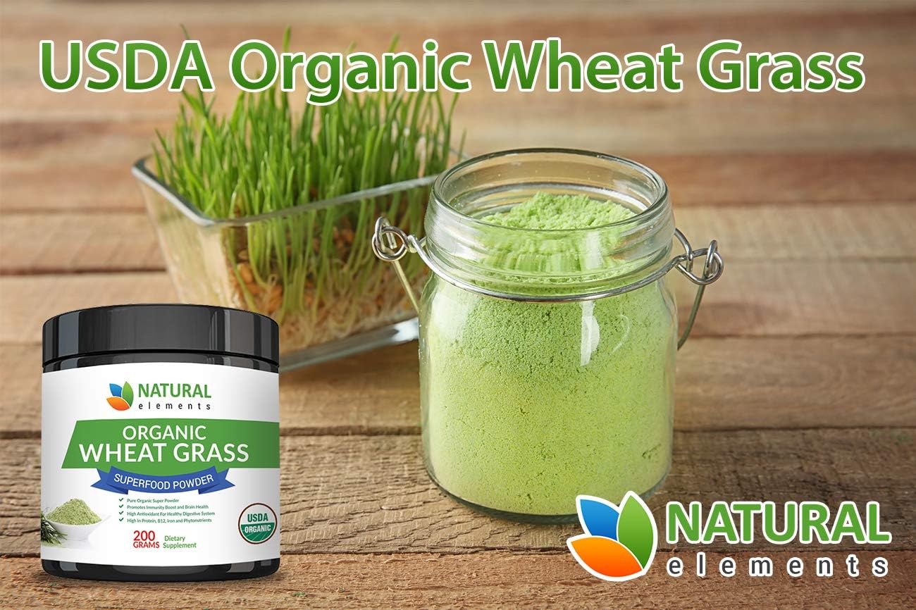 Wheatgrass Powder - USDA Certified Organic Wheat Grass Powder That Is Rich In Essential Amino Acids, Chlorophyll, Antioxidants, Fatty Acids, Minerals & Vitamins - US Grown - Vegan & Non-GMO Superfoods: Health & Personal Care