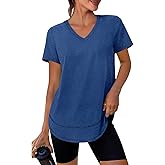 XIEERDUO Womens Workout Tops Short Sleeve Shirts Sun Protection UPF 50+ Quick Dry Outfits for Hiking Running V Neck S-3XL