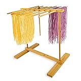 Bamboo-Pasta-Drying-Rack With Transfer Wand & 14