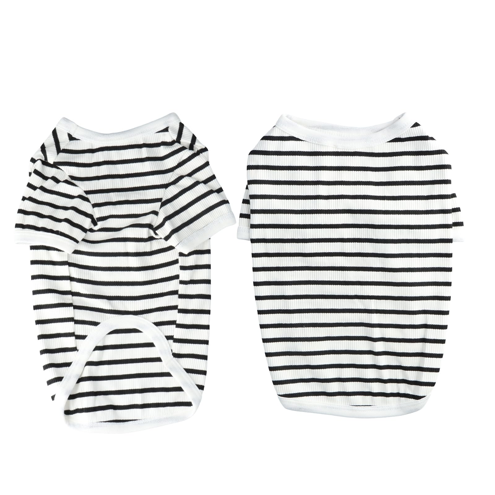 Shengxi Dog Sweater Cotton Striped T-Shirt for Dogs Summer Breathable T-Shirt with Sleeves T-Shirts Soft Stretch for Chihuahua Bulldog Small Cats (XL)