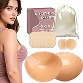 JULZYTH Double Sided Sticky Bra Inserts | Natural Push Up Adhesive Bra Pads | Stick on Bra for Bikini Swimsuits