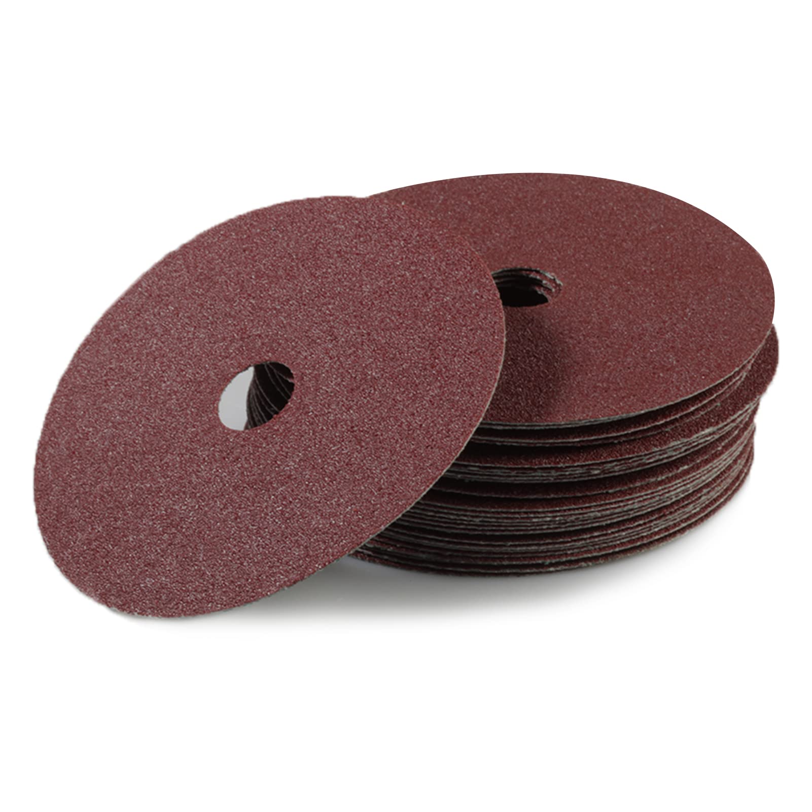 LEONTOOL Aluminum Oxide Resin Fiber 25pcs 4-Inch Resin Fiber Sanding Discs Center Hole 80 Grit Sanding Disc for Angle Grinders