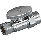PROFLO PFXQSV32C 1/2" x 3/8" Quarter Turn Straight Valve - Chrome