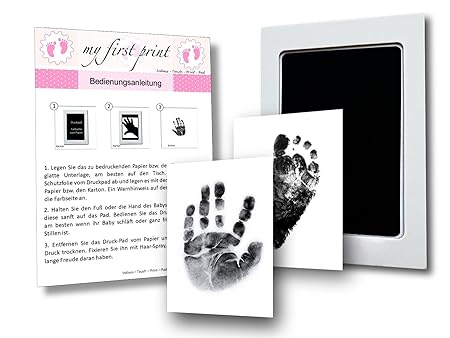 Baby Fuß und Handabdruck Set von KARMAstyle I Sichere Anwendung des Baby Abdruckset durch Inkless-Touch-Print I Frei von Farb