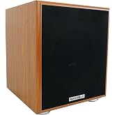 Rockville Rock Shaker 6.5" Classic Wood Powered Subwoofer Home Theater | 200W Peak, 100W RMS, Class D Amplifier, MDF Enclosure, RCA and High level inputs, RCA Output, Detachable Grill