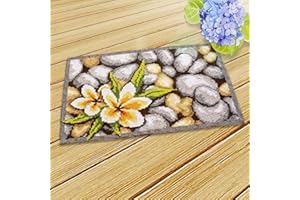 YAKOLECI Latch Hook Kits for Adults Pre-Printed DIY Tapestry Needlework Unfinished Rug Set for Home Company Decoration Gifts 