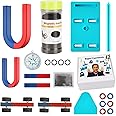Mysterystone Science Magnets Experiment kit for Kids Physics kit for Students Stem Experiment Tools Including Horseshoe Magnets, Iron filings