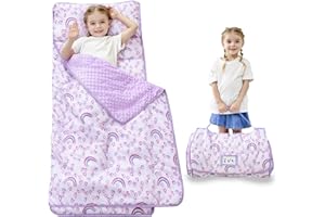 Lasoftan Toddler Nap Mat with Pillow and Blanket, Extra Large Rolled Napping Mats,Slumber Bags for Boys Girls,Kids Sleeping Bag for Daycare, Preschool Travel Camping