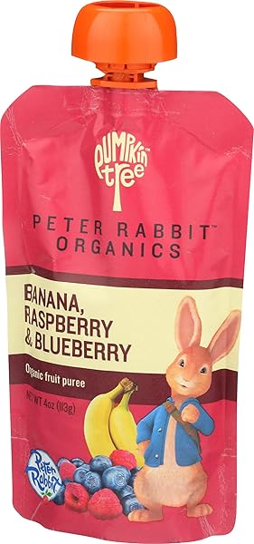 PETER RABBIT ORGANICS BABY RASPBERRY BANANA BLUEBERRY, 4 OZ
