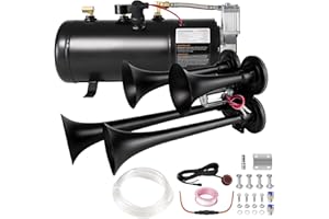 180db Air horn with 0.8 gallon Air Compressor, Super loud train horn kit with 150 PSI Air Tank for Truck, Jeep,Pickup,SUV (Bl