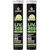 Auric Liv365 Liver Detox Supplement 40 Tablets | Lemon Flavour Advanced Herbal Formula for Liver Health, Detox & Cleansing