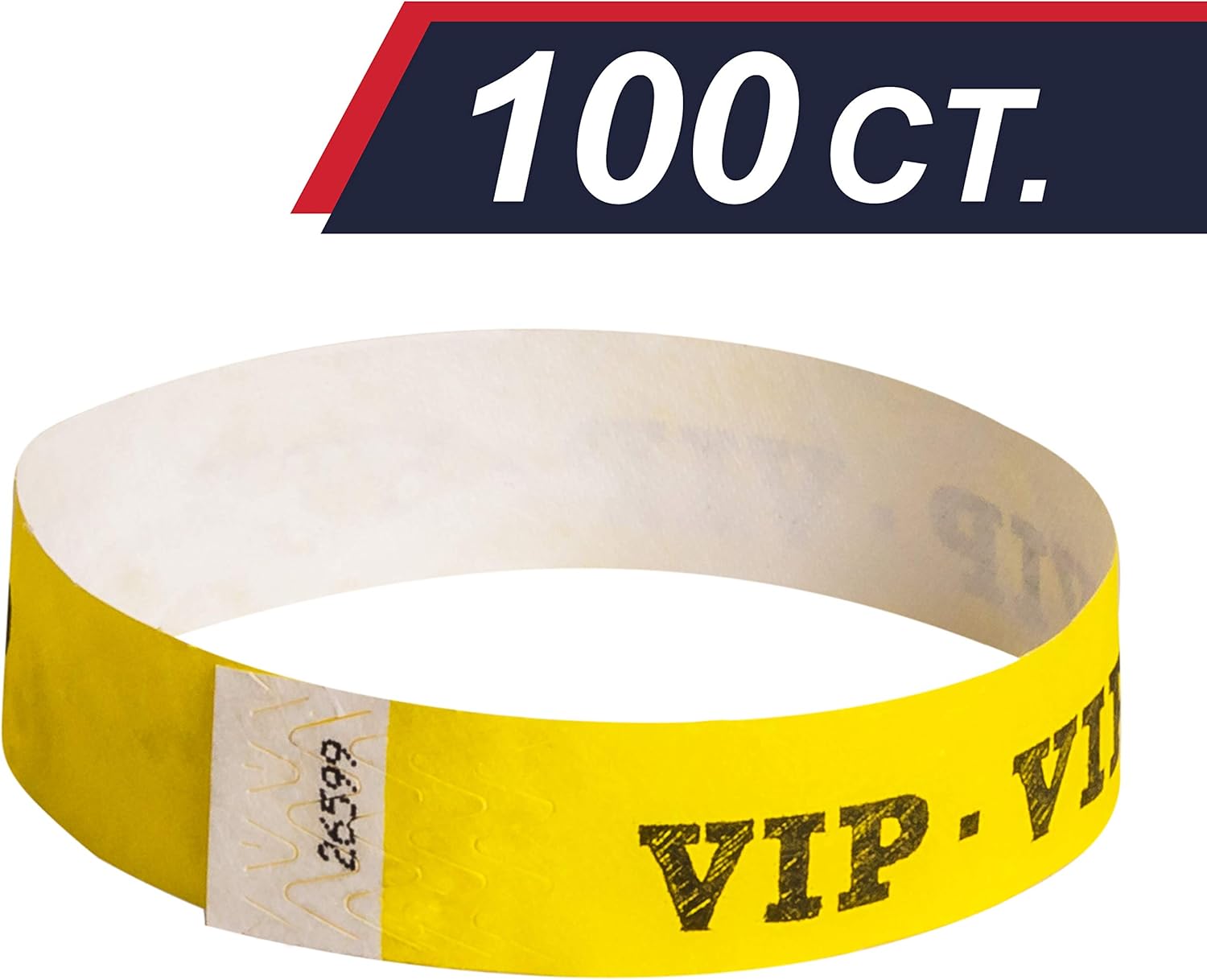 100 Count Neon Yellow VIP Premium Tyvek Wristbands by