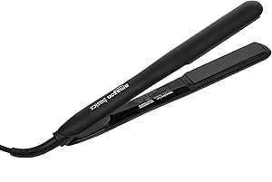 Amazon Basics PTC Tourmaline Ceramic LCD Display Hairstyling Iron with Auto Shut Off Function, 1 Inch, Black