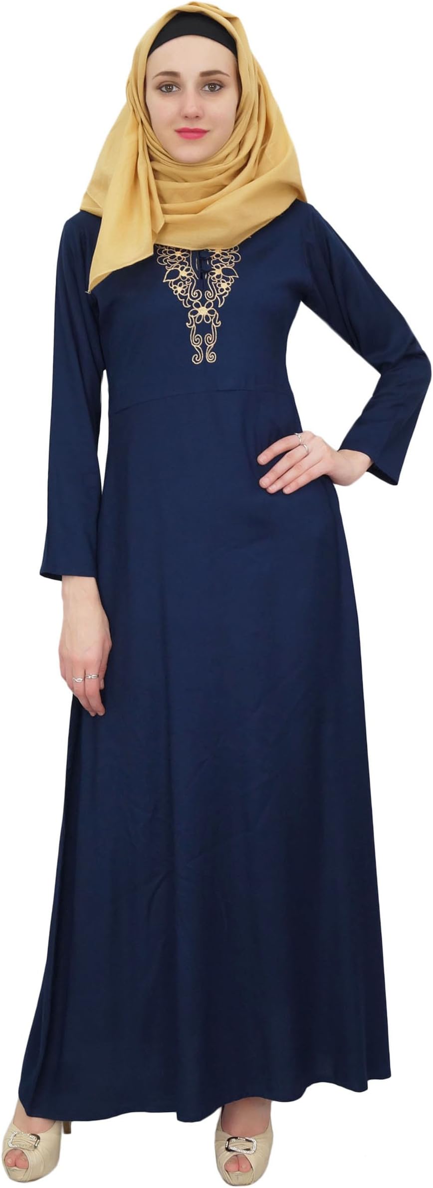 Women's Muslim Abaya Jilbab Islamic Long Dress with Hijab Scarf