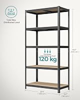 SONGMICS 5 Tier Storage Shelf 50 x 100 x 200 cm 600 kg Capacity Black GLR050B01 view 3